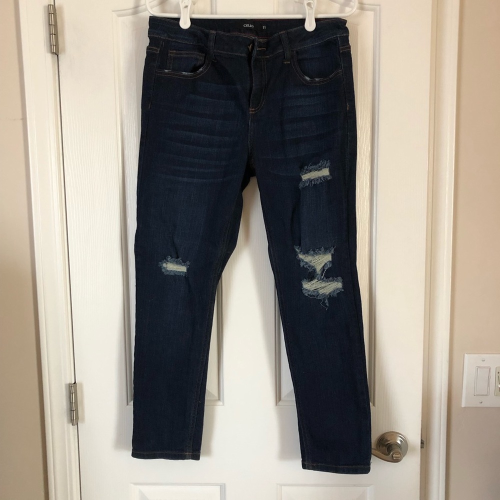 Boutique distressed denim